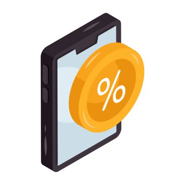 Mobil indirimin modern tasarım simgesi 