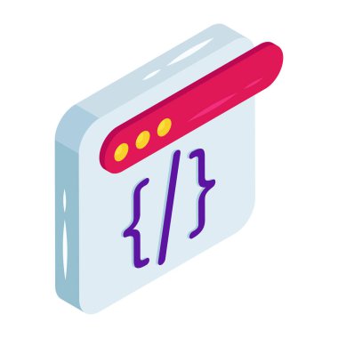 Unique design icon of web coding
