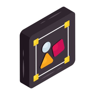 Mobil içinde matematik şekilleri, geometrik şekiller simgesi