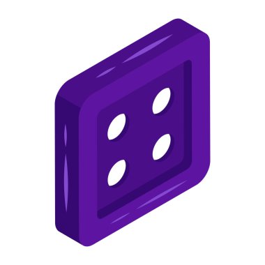 Bir izometrik tasarım, ludo zarının simgesi