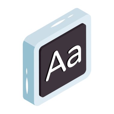 Yazı tipi aracının Isometric tasarım simgesi