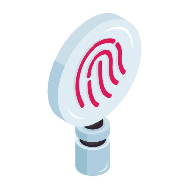Arama parmak izinin Isometric tasarım simgesi 