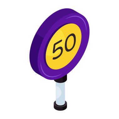 Hız sınırı panosunun premimium indirme simgesi 