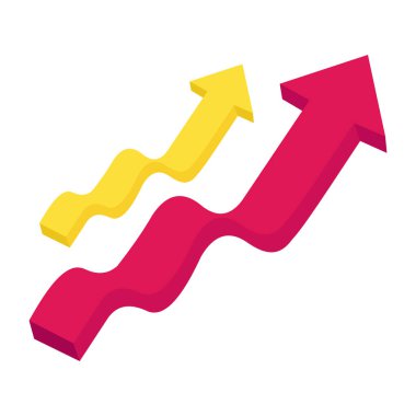 Yukarı doğru okların yaratıcı tasarım simgesi 