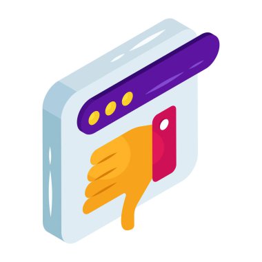 Negative feedback icon, editable vector