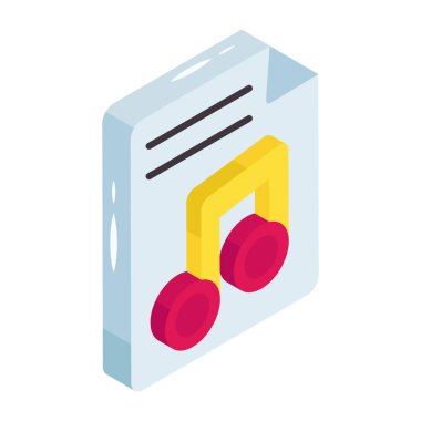 Müzik dosyasının düzenlenebilir tasarım simgesi