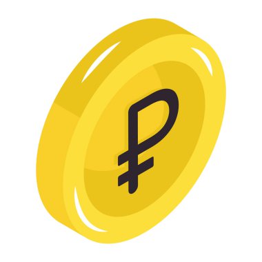 Ruble madeni paranın modern tasarım simgesi  