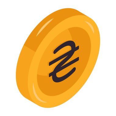 Hryvnia madeni parasının modern tasarım simgesi  