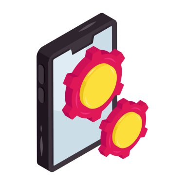 Mobil ayarların eşsiz tasarım simgesi 