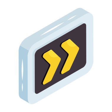 İleri sarma okunun moda tasarım simgesi 