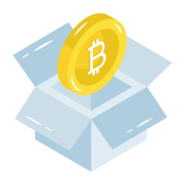 Bitcoin kutusunun bir simge tasarımı