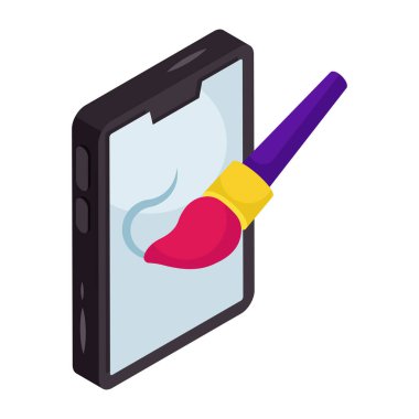 Mobil tasarımın kavramsal izometrik tasarım simgesi 