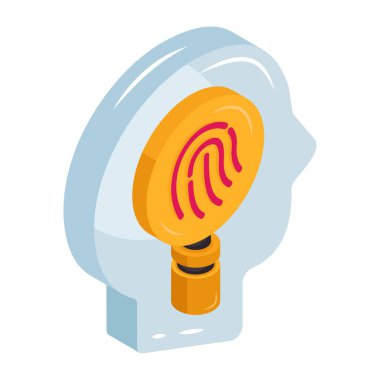 Arama parmak izinin Isometric tasarım simgesi 