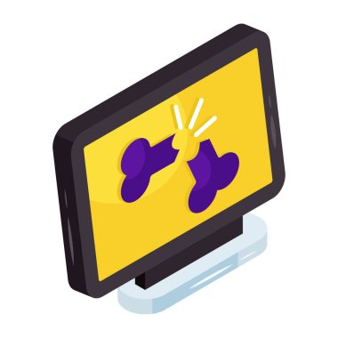 Kırık kemiğin izometrik tasarım simgesi 