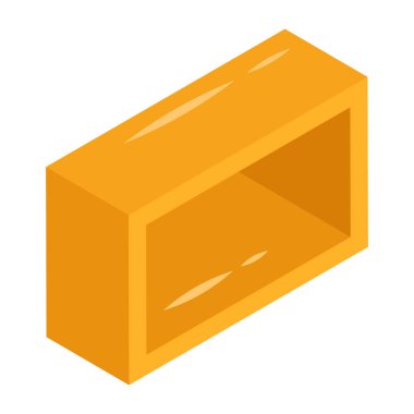 Ahşap dolap simgesi, düzenlenebilir vektör 