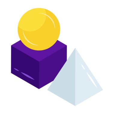 Mobil içinde matematik şekilleri, geometrik şekiller simgesi