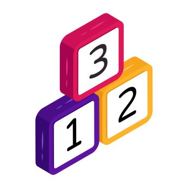 Sayma bloklarının düzenlenebilir tasarım vektörü 