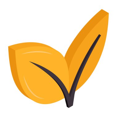 Yaprakların kavramsal izometrik tasarım simgesi 