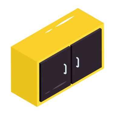 Dolabın modaya uygun izometrik tasarım simgesi