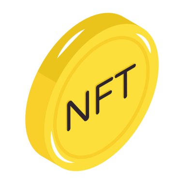 Nft bozuk parasının düzenlenebilir tasarım simgesi