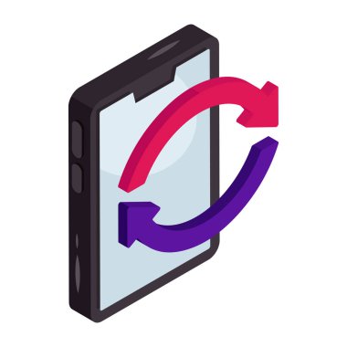 Trendy design icon of mobile update 