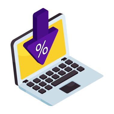 Çevrimiçi indirimin moda tasarım simgesi  