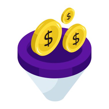 Modern satış hunisinin tasarım simgesi