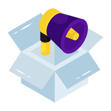 Pazarlama kutusunun mükemmel tasarım simgesi