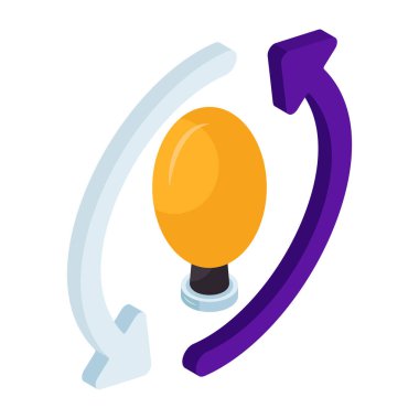 Işık geri dönüşümünün kavramsal izometrik tasarım simgesi 