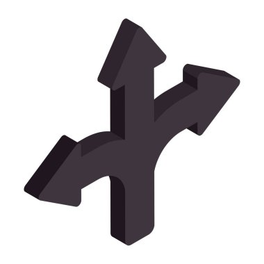 Üçlü yönlü okların modern bir simgesi