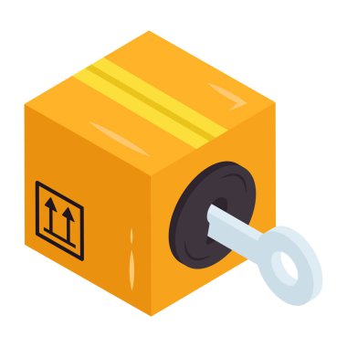 Editable design icon of parcel security