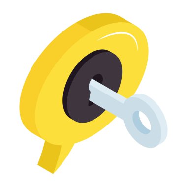 Şifrelenmiş iletinin kavramsal izometrik tasarım simgesi