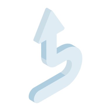 Yukarı doğru zigzag okunun düzenlenebilir izometrik tasarımı