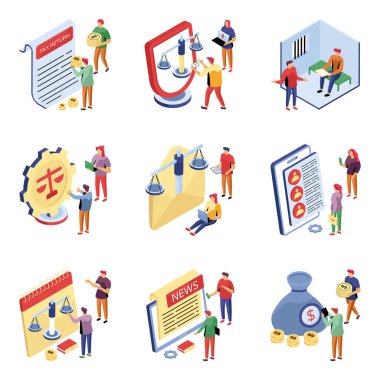 Isometric Illustrations Kanun Seti