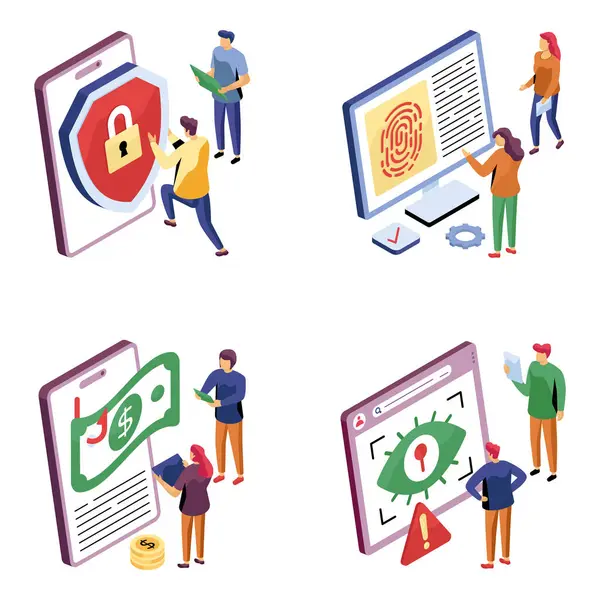 Hukuk ve Adalet Seti Isometric Illustrations