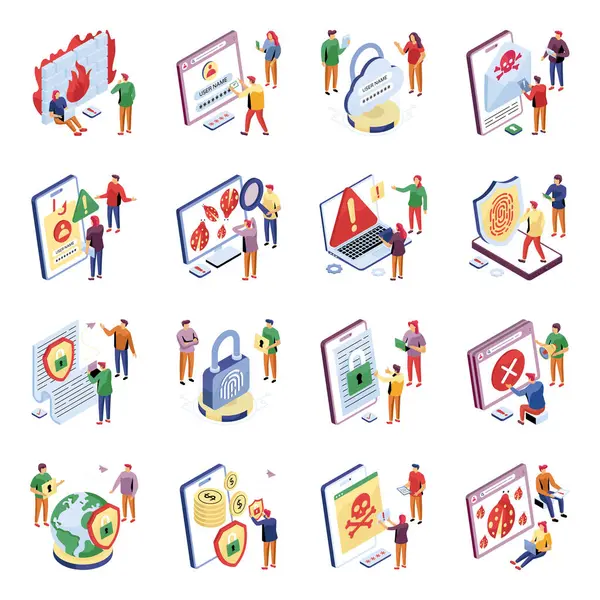 Isometric Illustrations Koruma Seti