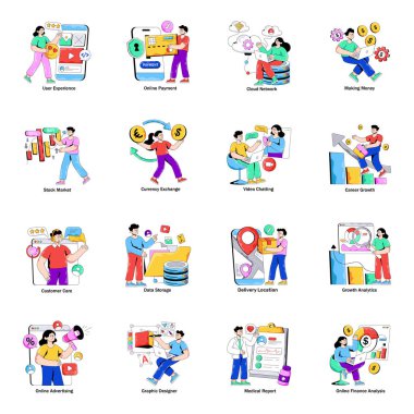 İş ve Ticaret Sabit Çizimler Seti