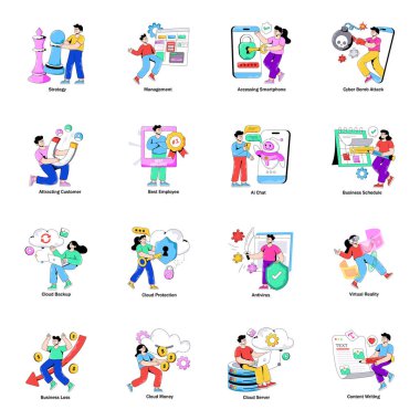 Sosyal Medya Düz Çizimleri