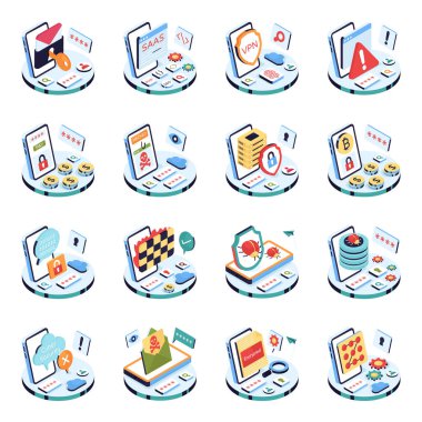 Isometric Illustrations Koruma Seti