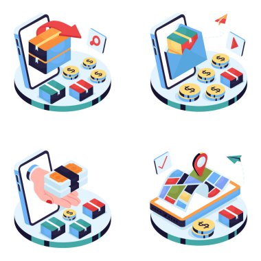 Isometric Illustrations Yük Dizisi