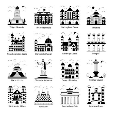 Tarihsel Mimari Seti Katı Simgeler