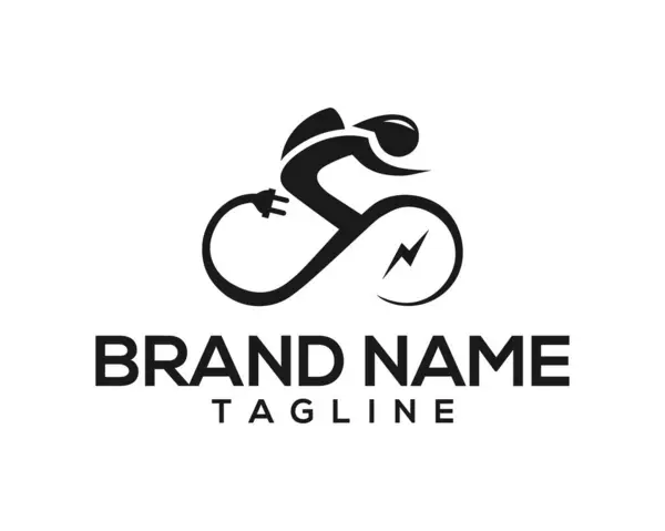 Elektrik Bisikleti Simgesi Logosu Tasarım Vektör Şablonu.
