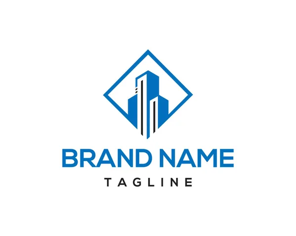Emlak şehri soyut logo tasarımı ikon vektör şablonu.