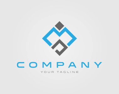 MP Başbakan Harf Logosu Tasarımı Asgari Basit Vektör Şablonu.