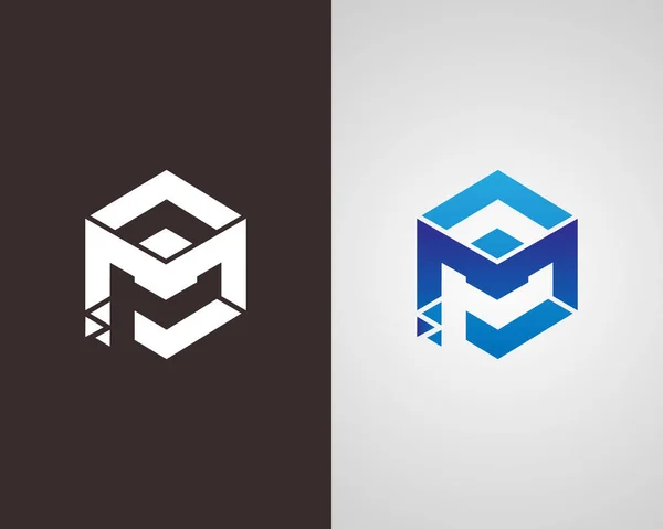MP ve PM harfi logo tasarım vektörü şablonu.
