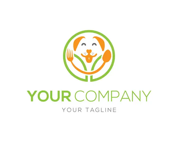 Köpek restoranı basit logo tasarımı konsept vektör şablonu.