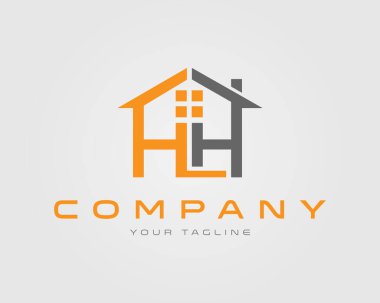 Emlak logosu tasarım konsepti olan HH harfi.