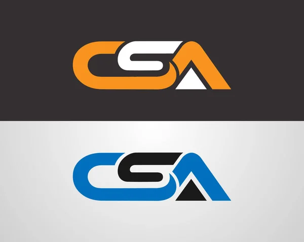 Soyut CSA harf logo tasarımı orijinal vektör şablonu.