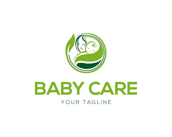 Modern Anne ve Bebek Bakımı Logosu Tasarım Vektörü.