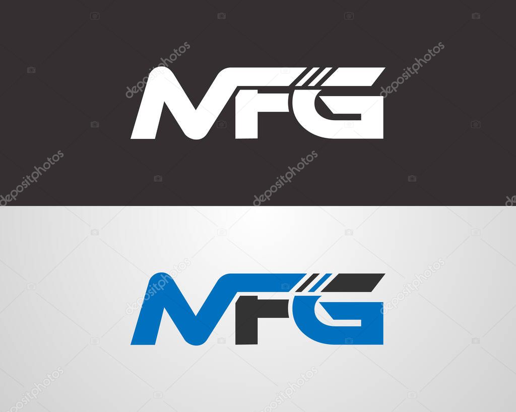 NFG or MFG Abstract letter logo design typography vector template.